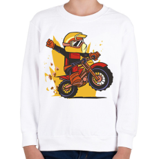 PRINTFASHION Motorozás - Gyerek pulóver - Fehér