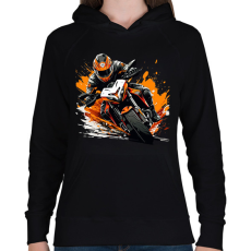 PRINTFASHION Motorozás  - Női kapucnis pulóver - Fekete