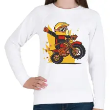 PRINTFASHION Motorozás - Női pulóver - Fehér női pulóver, kardigán