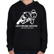 PRINTFASHION MOTOROZNI MEGYEK - Gyerek kapucnis pulóver - Fekete