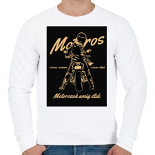 PRINTFASHION Motorozok amíg élek - Férfi pulóver - Fehér férfi pulóver, kardigán