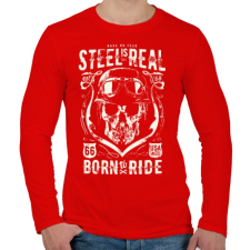 PRINTFASHION Motorra született - Férfi hosszú ujjú póló - Piros férfi póló