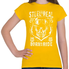 PRINTFASHION Motorra született - Női póló - Sárga