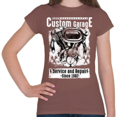 PRINTFASHION Motorszerelő - Női póló - Mogyoróbarna