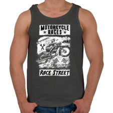 PRINTFASHION Motorverseny - Férfi atléta - Sötétszürke atléta, trikó