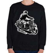 PRINTFASHION Motrocircle vintage - Gyerek pulóver - Fekete gyerek pulóver, kardigán