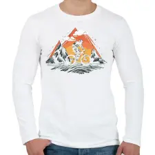 PRINTFASHION Mountain bike - Férfi hosszú ujjú póló - Fehér férfi póló