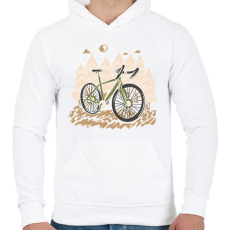 PRINTFASHION Mountain bike - Férfi kapucnis pulóver - Fehér