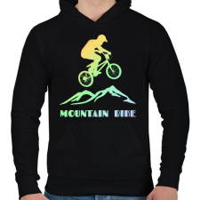 PRINTFASHION mountain bike  - Férfi kapucnis pulóver - Fekete férfi pulóver, kardigán