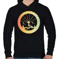 PRINTFASHION MOUNTAIN BIKE - Férfi kapucnis pulóver - Fekete