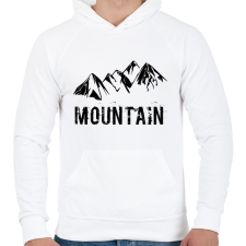 PRINTFASHION Mountain - Férfi kapucnis pulóver - Fehér férfi pulóver, kardigán