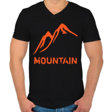 PRINTFASHION Mountain  - Férfi V-nyakú póló - Fekete