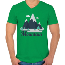 PRINTFASHION Mountain - Férfi V-nyakú póló - Zöld férfi póló