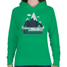 PRINTFASHION Mountain - Női kapucnis pulóver - Zöld női pulóver, kardigán