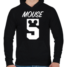PRINTFASHION Mouse 5 - Férfi kapucnis pulóver - Fekete férfi pulóver, kardigán
