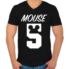 PRINTFASHION Mouse 5 - Férfi V-nyakú póló - Fekete férfi póló