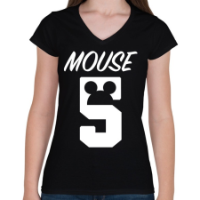 PRINTFASHION Mouse 5 - Női V-nyakú póló - Fekete női póló