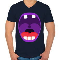 PRINTFASHION Mouth - Férfi V-nyakú póló - Sötétkék