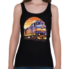 PRINTFASHION Mozdony - Női atléta - Fekete női trikó