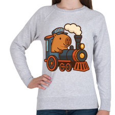 PRINTFASHION Mozdonyvezető kapibara - Női pulóver - Sport szürke női pulóver, kardigán