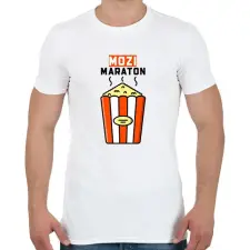 PRINTFASHION MOZI MARATON - Férfi póló - Fehér férfi póló