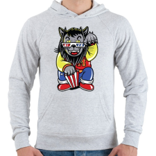 PRINTFASHION Mozis macska - Férfi kapucnis pulóver - Sport szürke férfi pulóver, kardigán