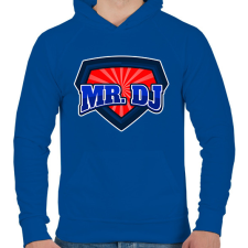 PRINTFASHION MR. DJ - Férfi kapucnis pulóver - Királykék férfi pulóver, kardigán
