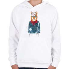 PRINTFASHION Mr. Fox - Gyerek kapucnis pulóver - Fehér