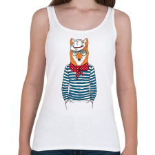 PRINTFASHION Mr. Fox - Női atléta - Fehér női trikó