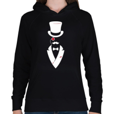 PRINTFASHION Mr Gentleman - Női kapucnis pulóver - Fekete