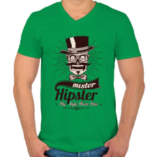 PRINTFASHION Mr. Hipszter - Férfi V-nyakú póló - Zöld férfi póló
