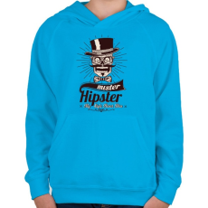 PRINTFASHION Mr. Hipszter - Gyerek kapucnis pulóver - Azúrkék
