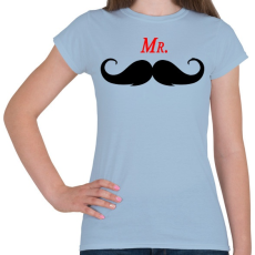 PRINTFASHION MR. Mustache - Női póló - Világoskék
