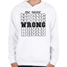 PRINTFASHION Mr never wrong páros 1 - Gyerek kapucnis pulóver - Fehér