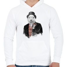 PRINTFASHION Mr Phil - Férfi kapucnis pulóver - Fehér
