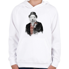 PRINTFASHION Mr Phil - Gyerek kapucnis pulóver - Fehér gyerek pulóver, kardigán