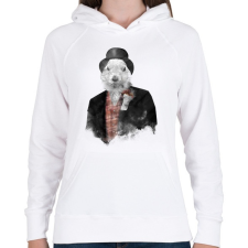 PRINTFASHION Mr Phil - Női kapucnis pulóver - Fehér női pulóver, kardigán