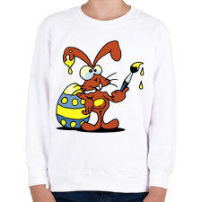PRINTFASHION Mr. Rabbit fest - Gyerek pulóver - Fehér gyerek pulóver, kardigán