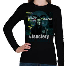 PRINTFASHION mr robot-fsociety - Női hosszú ujjú póló - Fekete
