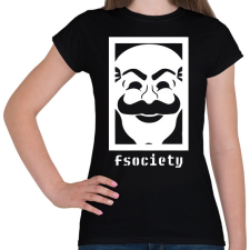 PRINTFASHION Mr. Robot - Fsociety - Női póló - Fekete női póló