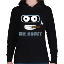 PRINTFASHION Mr. Robot - Női kapucnis pulóver - Fekete női pulóver, kardigán
