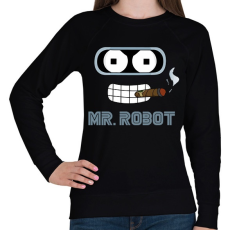 PRINTFASHION Mr. Robot - Női pulóver - Fekete