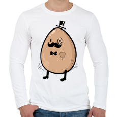 PRINTFASHION Mr. Tojás - Férfi hosszú ujjú póló - Fehér