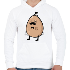 PRINTFASHION Mr. Tojás - Férfi kapucnis pulóver - Fehér férfi pulóver, kardigán