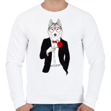 PRINTFASHION Mr. Wolf - Férfi pulóver - Fehér