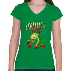 PRINTFASHION Mrrrgl - Női V-nyakú póló - Zöld