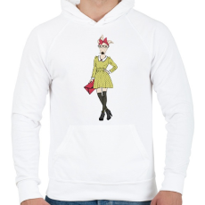 PRINTFASHION Mrs. Dog - Férfi kapucnis pulóver - Fehér