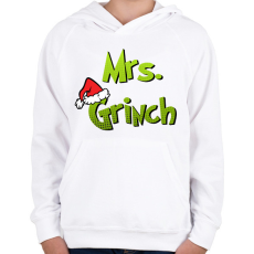 PRINTFASHION Mrs grinch - Gyerek kapucnis pulóver - Fehér