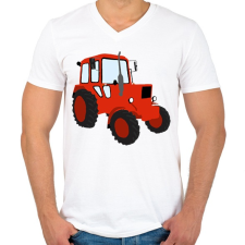 PRINTFASHION mtz - Férfi V-nyakú póló - Fehér férfi póló