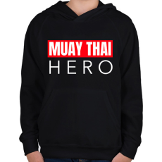 PRINTFASHION MUAY THAI HERO - Gyerek kapucnis pulóver - Fekete